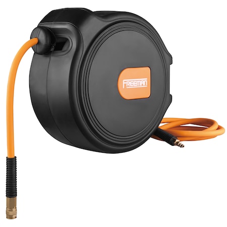 Freeman P3865CHR 3/8" x 65' Compact Retractable Air Hose Reel with Fittings P3865CHR